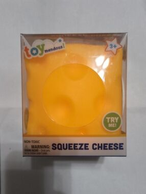 Yellow Squeeze Cheese Plush Stress Toy